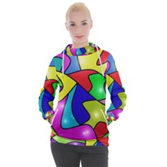 Colorful Abstract Art Women s Hooded Pullover by gasi