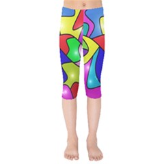 Colorful abstract art Kids  Capri Leggings 