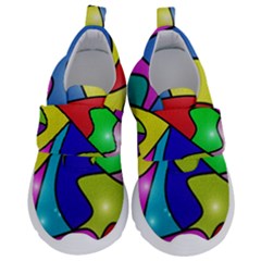 Colorful abstract art Kids  Velcro No Lace Shoes