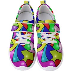 Colorful abstract art Men s Velcro Strap Shoes