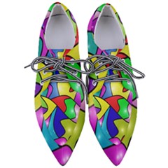 Colorful Abstract Art Pointed Oxford Shoes by gasi