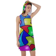 Colorful abstract art Racer Back Hoodie Dress