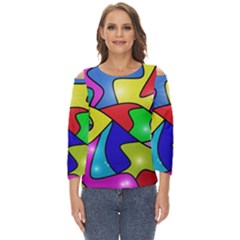 Colorful abstract art Cut Out Wide Sleeve Top