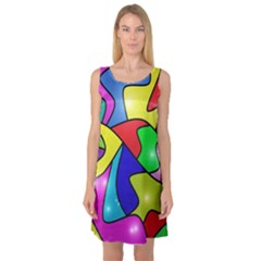 Colorful Abstract Art Sleeveless Satin Nightdress by gasi