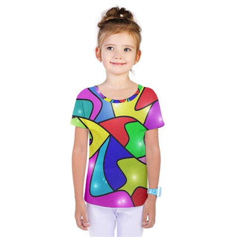 Colorful Abstract Art Kids  One Piece Tee by gasi