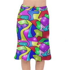 Colorful Abstract Art Short Mermaid Skirt by gasi