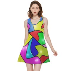 Colorful Abstract Art Inside Out Reversible Sleeveless Dress
