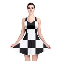 Grid-domino-bank-and-black Reversible Skater Dress