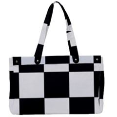 Grid-domino-bank-and-black Canvas Work Bag by BangZart