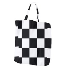 Grid-domino-bank-and-black Giant Grocery Tote by BangZart