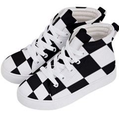 Grid-domino-bank-and-black Kids  Hi-top Skate Sneakers