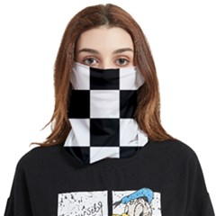 Grid-domino-bank-and-black Face Covering Bandana (two Sides)