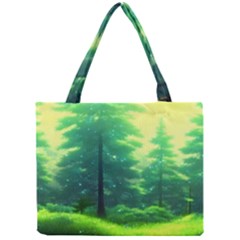 Anime Forrest Nature Fantasy Sunset Trees Woods Mini Tote Bag by Uceng