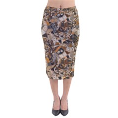 Background Graphic Beautiful Wallpaper Abstract Velvet Midi Pencil Skirt