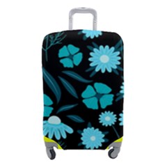 Flower Nature Blue Black Art Pattern Floral Luggage Cover (small) by Uceng