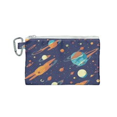 Space Galaxy Planet Universe Stars Night Fantasy Canvas Cosmetic Bag (small) by Uceng