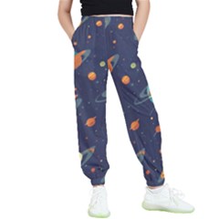 Space Galaxy Planet Universe Stars Night Fantasy Kids  Elastic Waist Pants by Uceng