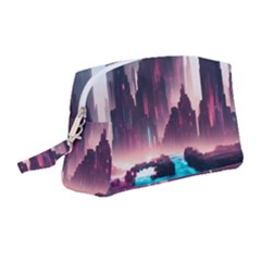 Urban City Cyberpunk River Cyber Tech Future Wristlet Pouch Bag (medium) by Uceng