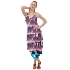 Urban City Cyberpunk River Cyber Tech Future Layered Bottom Dress by Uceng