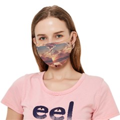 Sunset River Sky Clouds Nature Nostalgic Mountain Crease Cloth Face Mask (adult) by Uceng