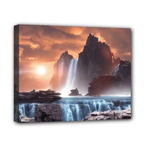Water Waterfall Nature River Lake Planet Fantasy Canvas 10  X 8  (stretched)