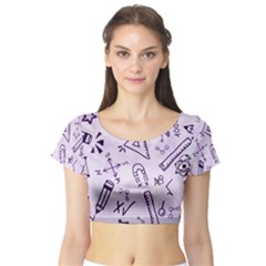 Science Research Curious Search Inspect Scientific Short Sleeve Crop Top by Uceng