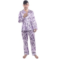 Science Research Curious Search Inspect Scientific Men s Long Sleeve Satin Pajamas Set by Uceng