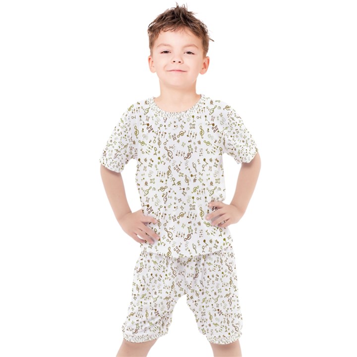 Background Ornamental Pattern Graphic Seamless Kids  Tee and Shorts Set