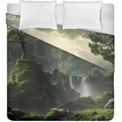 Waterfall River Fantasy Dream Planet Matte Duvet Cover Double Side (king Size) by Uceng