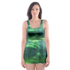 River Forest Woods Nature Rocks Japan Fantasy Skater Dress Swimsuit by Uceng