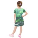 River Forest Woods Nature Rocks Japan Fantasy Kids  Short Sleeve Velvet Dress View2