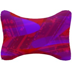 Background Pattern Purple Texture Design Wallpaper Seat Head Rest Cushion by Uceng
