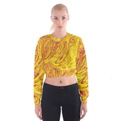 Red Yellow Abstract Wallpapers Abstracts Liquids Cropped Sweatshirt