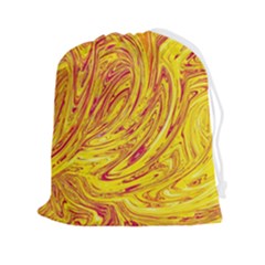 Red Yellow Abstract Wallpapers Abstracts Liquids Drawstring Pouch (2xl) by Uceng