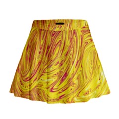 Red Yellow Abstract Wallpapers Abstracts Liquids Mini Flare Skirt by Uceng