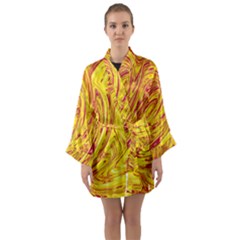 Red Yellow Abstract Wallpapers Abstracts Liquids Long Sleeve Satin Kimono by Uceng