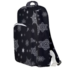 Christmas Snowflake Seamless Pattern With Tiled Falling Snow Double Compartment Backpack by Uceng