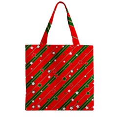 Christmas Paper Star Texture Zipper Grocery Tote Bag by Uceng