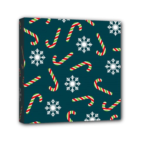 Christmas Seamless Pattern With Candies Snowflakes Mini Canvas 6  X 6  (stretched) by Uceng