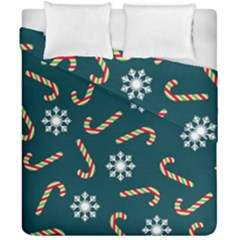 Christmas Seamless Pattern With Candies Snowflakes Duvet Cover Double Side (california King Size) by Uceng