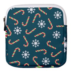 Christmas Seamless Pattern With Candies Snowflakes Mini Square Pouch by Uceng