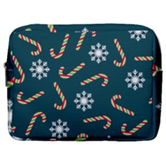 Christmas Seamless Pattern With Candies Snowflakes Make Up Pouch (large) by Uceng