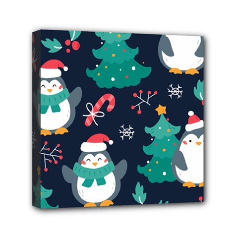 Colorful Funny Christmas Pattern Mini Canvas 6  X 6  (stretched) by Uceng