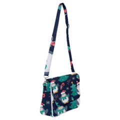 Colorful Funny Christmas Pattern Shoulder Bag With Back Zipper