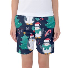 Colorful Funny Christmas Pattern Women s Basketball Shorts