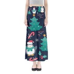 Colorful Funny Christmas Pattern Full Length Maxi Skirt