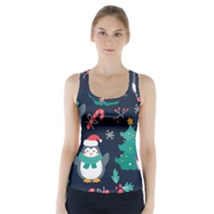 Colorful Funny Christmas Pattern Racer Back Sports Top