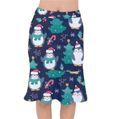 Colorful Funny Christmas Pattern Short Mermaid Skirt