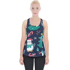 Colorful Funny Christmas Pattern Piece Up Tank Top