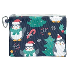 Colorful Funny Christmas Pattern Canvas Cosmetic Bag (XL)